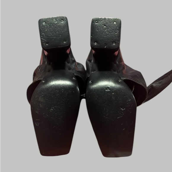 CCWDMOSS Black Ankle Booties with Square Toe and Bow Tie Design - Size 10 - Picture 11 of 14